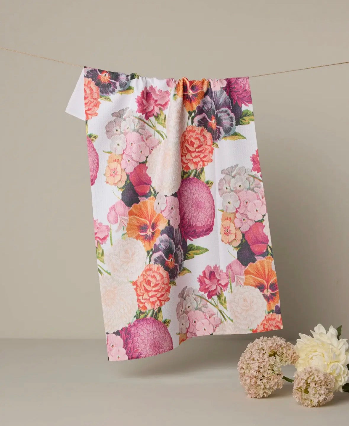 'Ecstatic Blooms' Geometry Tea Towel