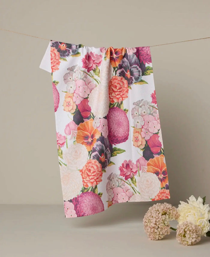'Ecstatic Blooms' Geometry Tea Towel