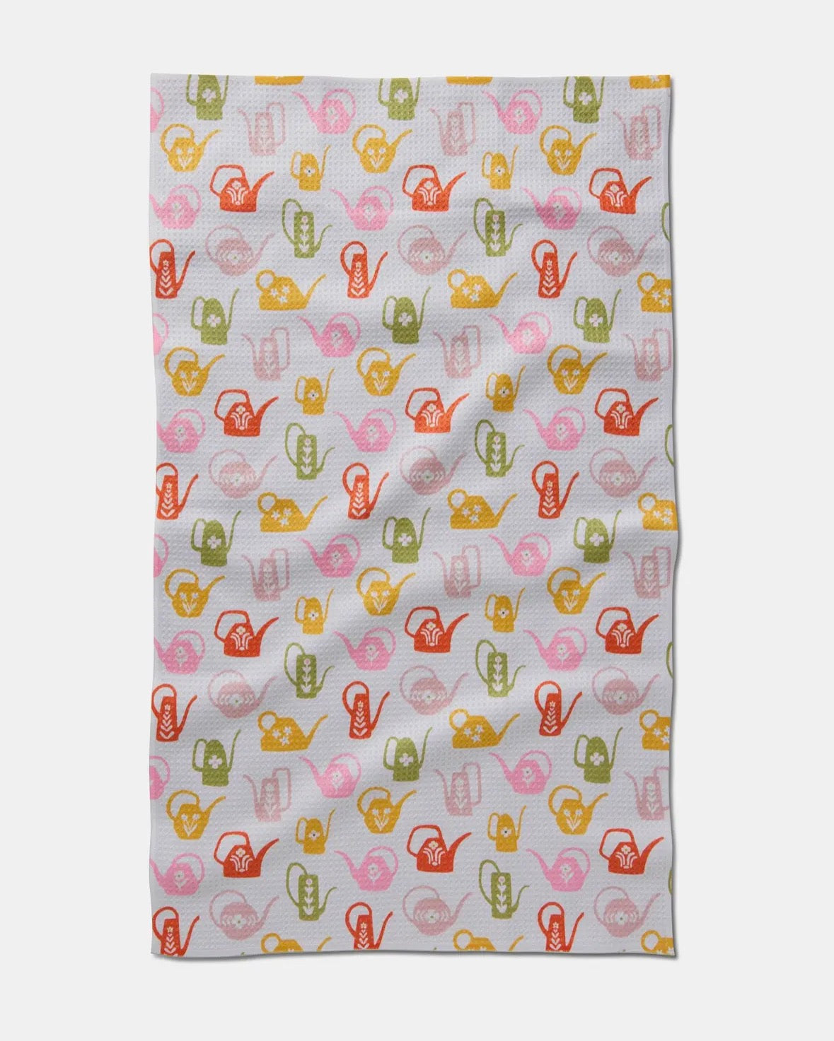 'Retro Watering Cans' Geometry Tea Towel