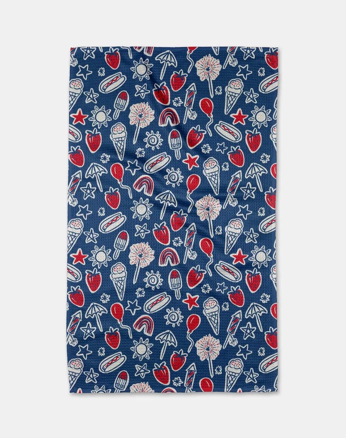 'Summer Fun in Blue' Geometry Tea Towel
