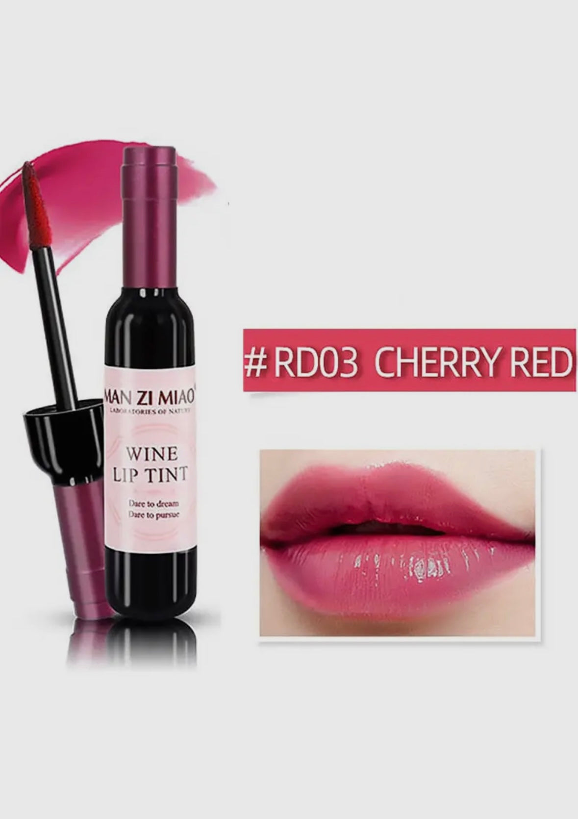 Wine Bottle Lip Tint "Cherry Red"