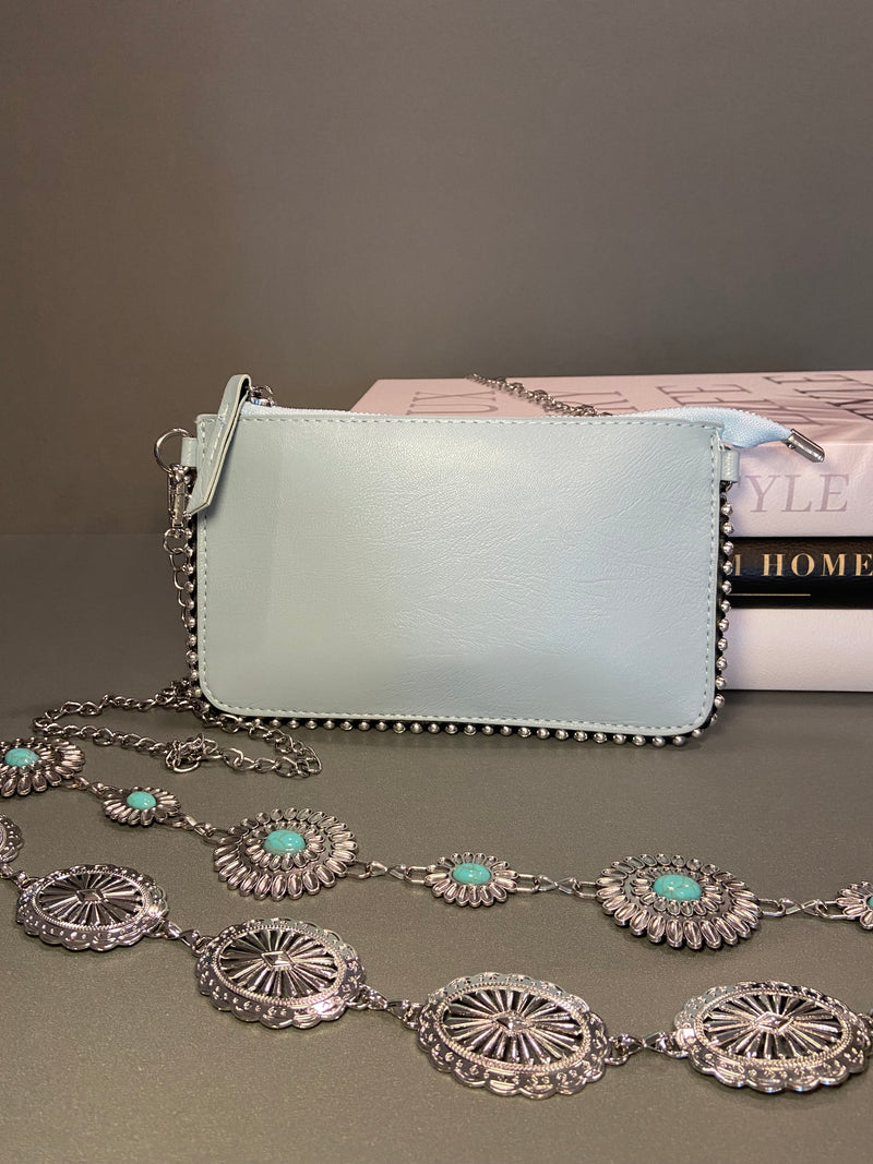 Baby blue Chain Crossbody