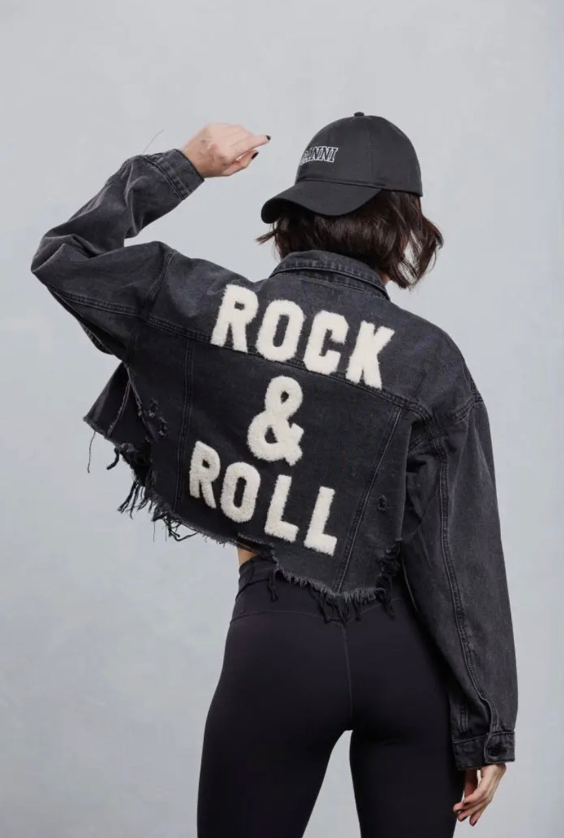 Cropped Rock & Roll jean jacket