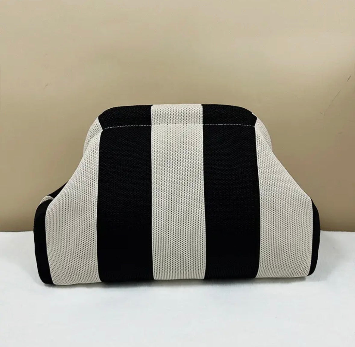 Black Stripe Clutch Bag