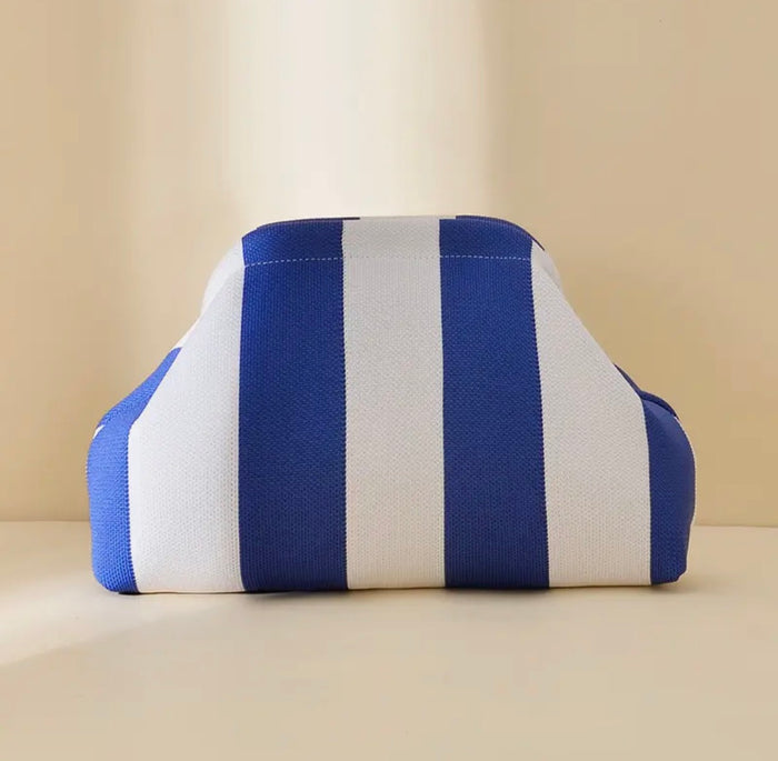 Blue Stripe Clutch Bag