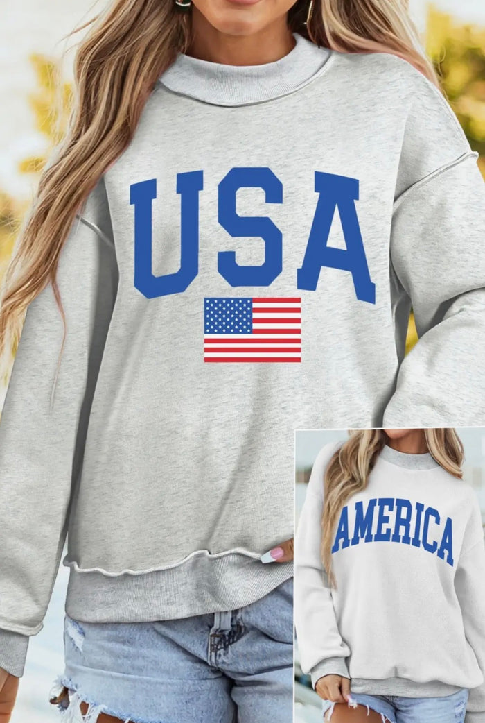 USA Mock Neck Sweater