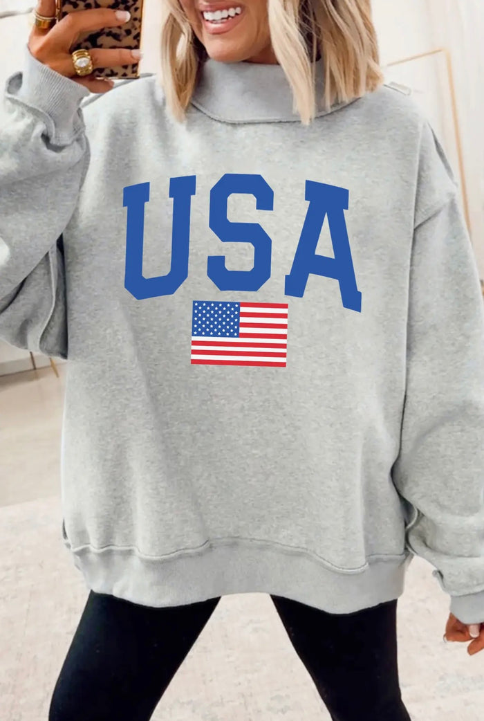 USA Mock Neck Sweater
