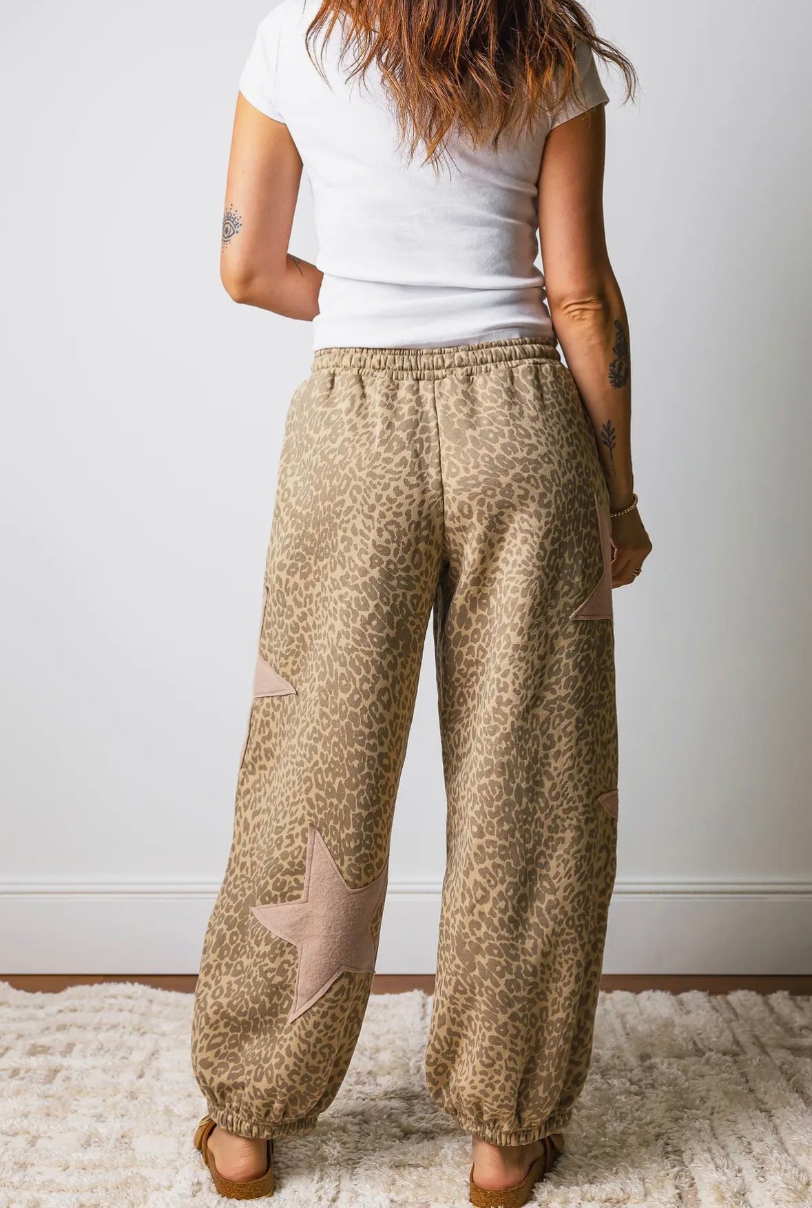 Leopard Star Patched Joggers