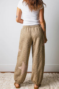 Leopard Star Patched Joggers