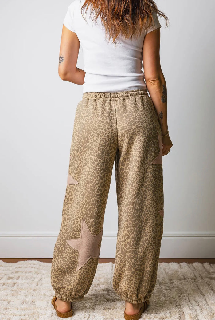 Leopard Star Patched Joggers