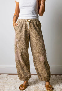 Leopard Star Patched Joggers