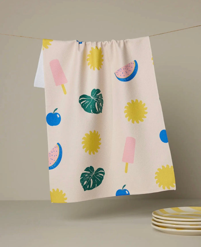 'Fruity Pop' Geometry Tea Towel
