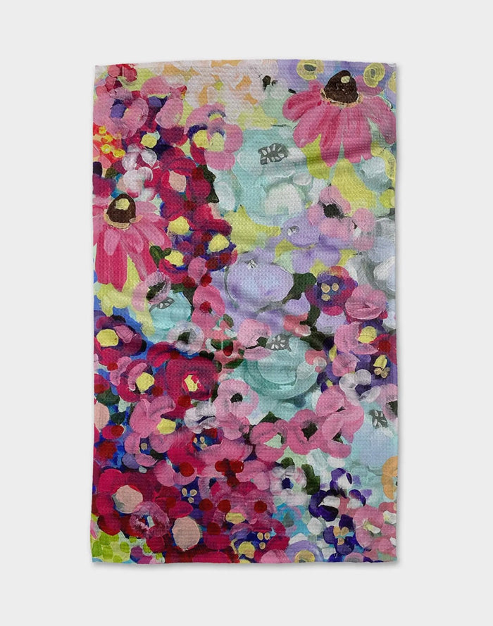 'Pink Fields of Joy' Geometry Tea Towel