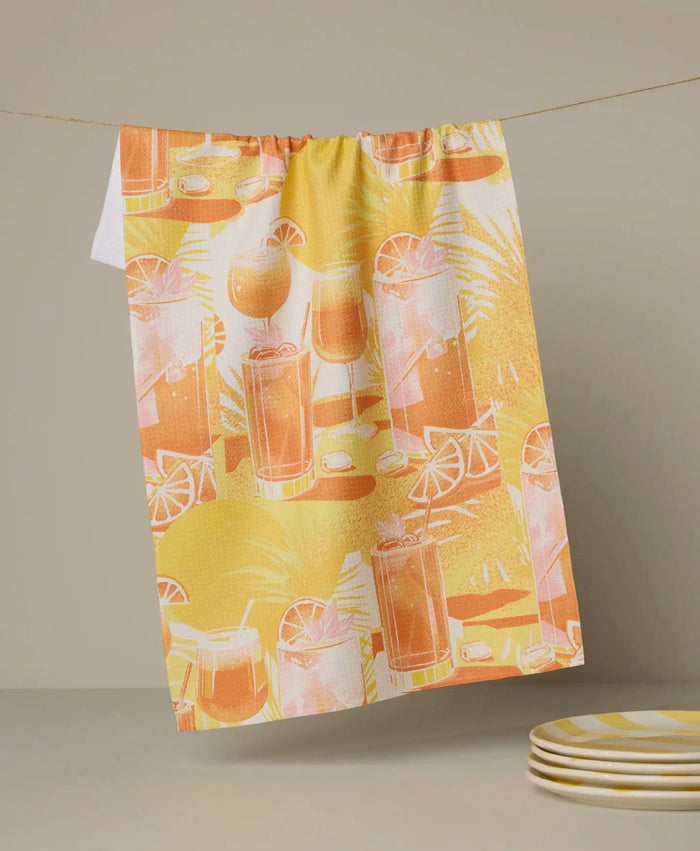 'Sunset Happy Hour' Geometry Tea Towel