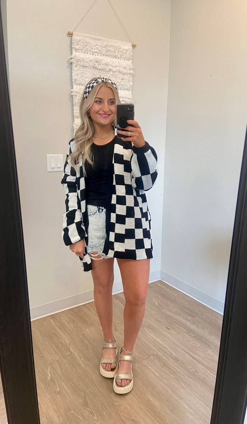 Checkered Cardigan