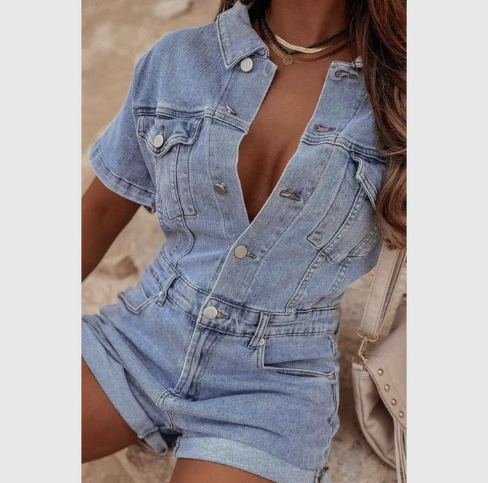 Denim Romper