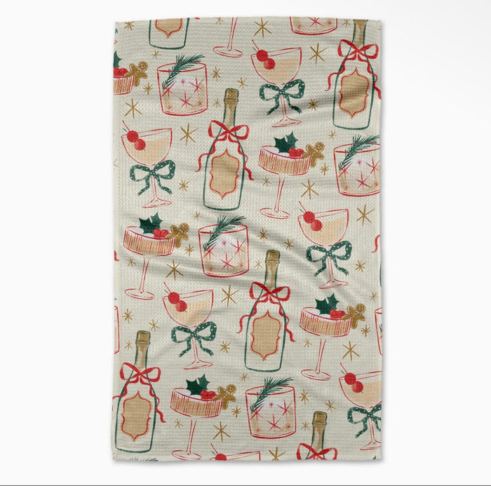 'Christmas Cocktails' Geometry Towel