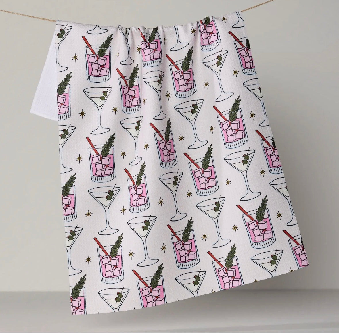 'Cocktail Countdown' Tea Towel