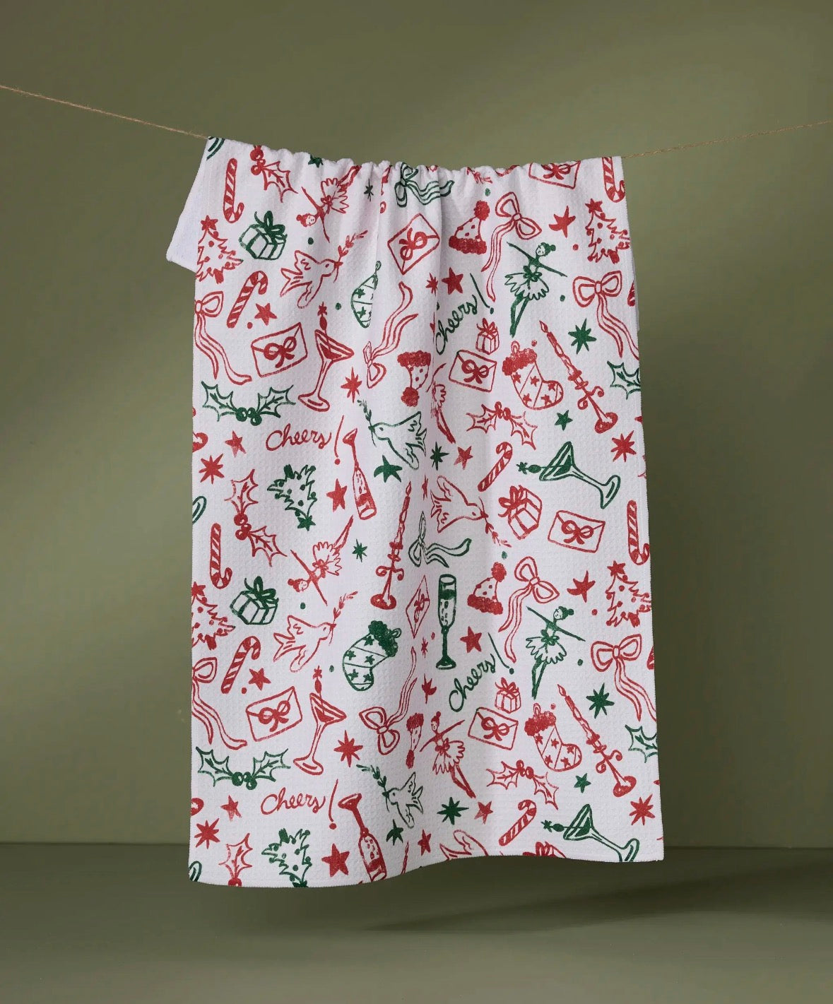 'Holiday Doodles' Geometry Tea Towel