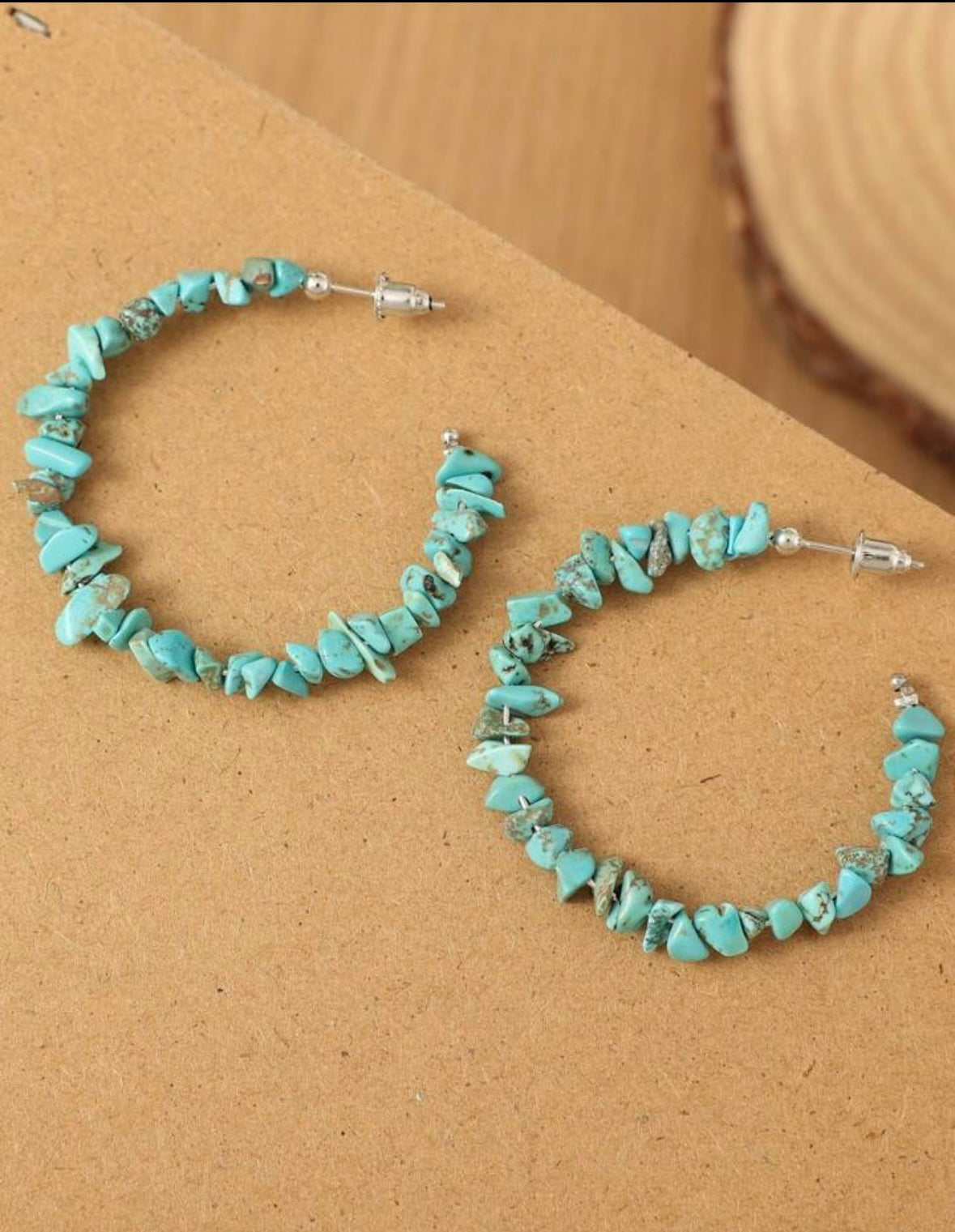 Teal beaded earrings