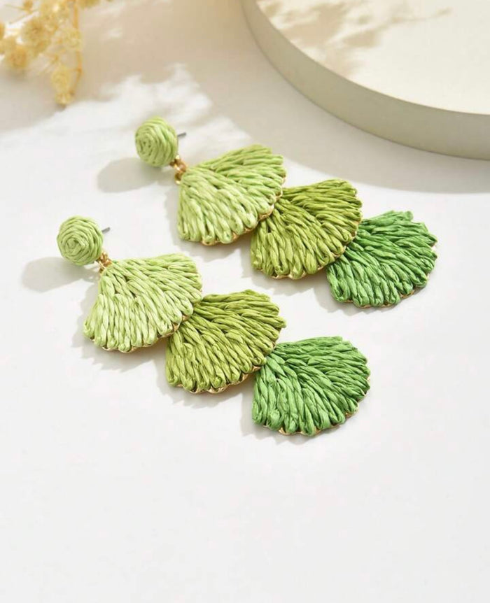 Ombre Green Tassel earrings