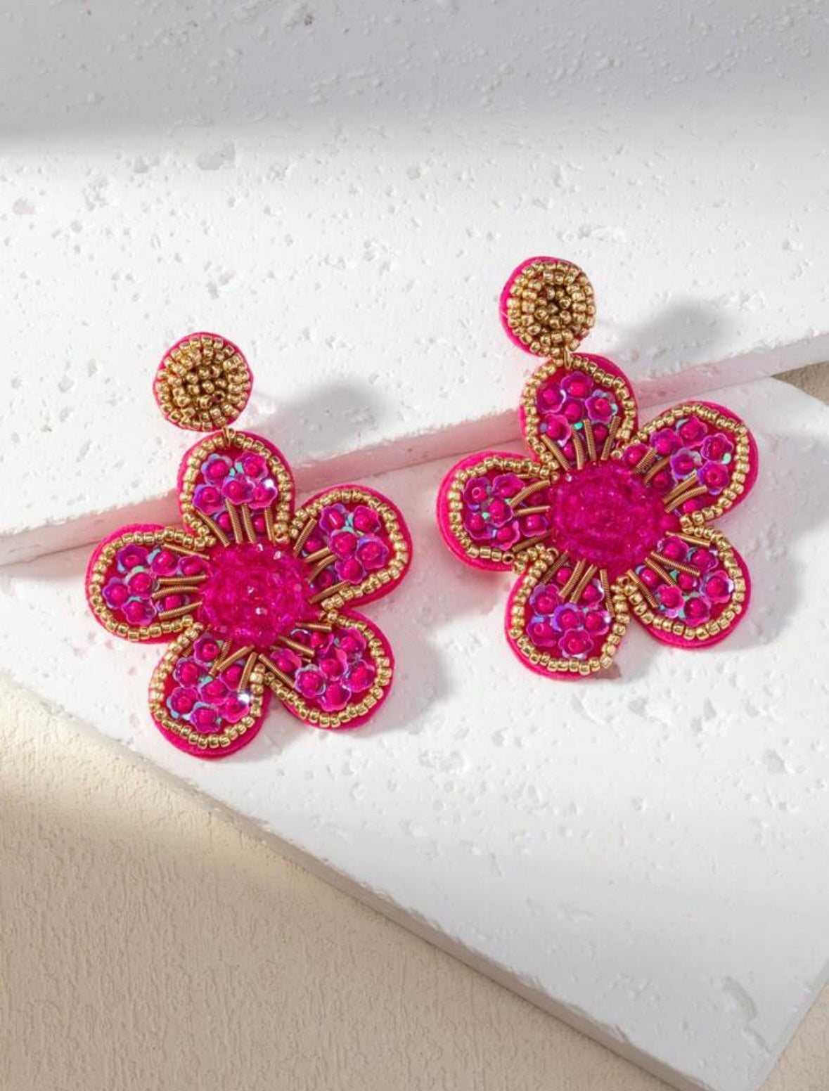 Pink 'Flower Power' Earrings