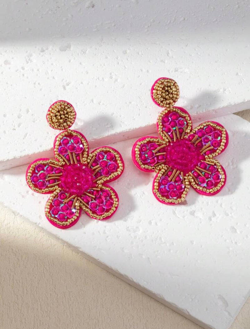 Pink 'Flower Power' Earrings