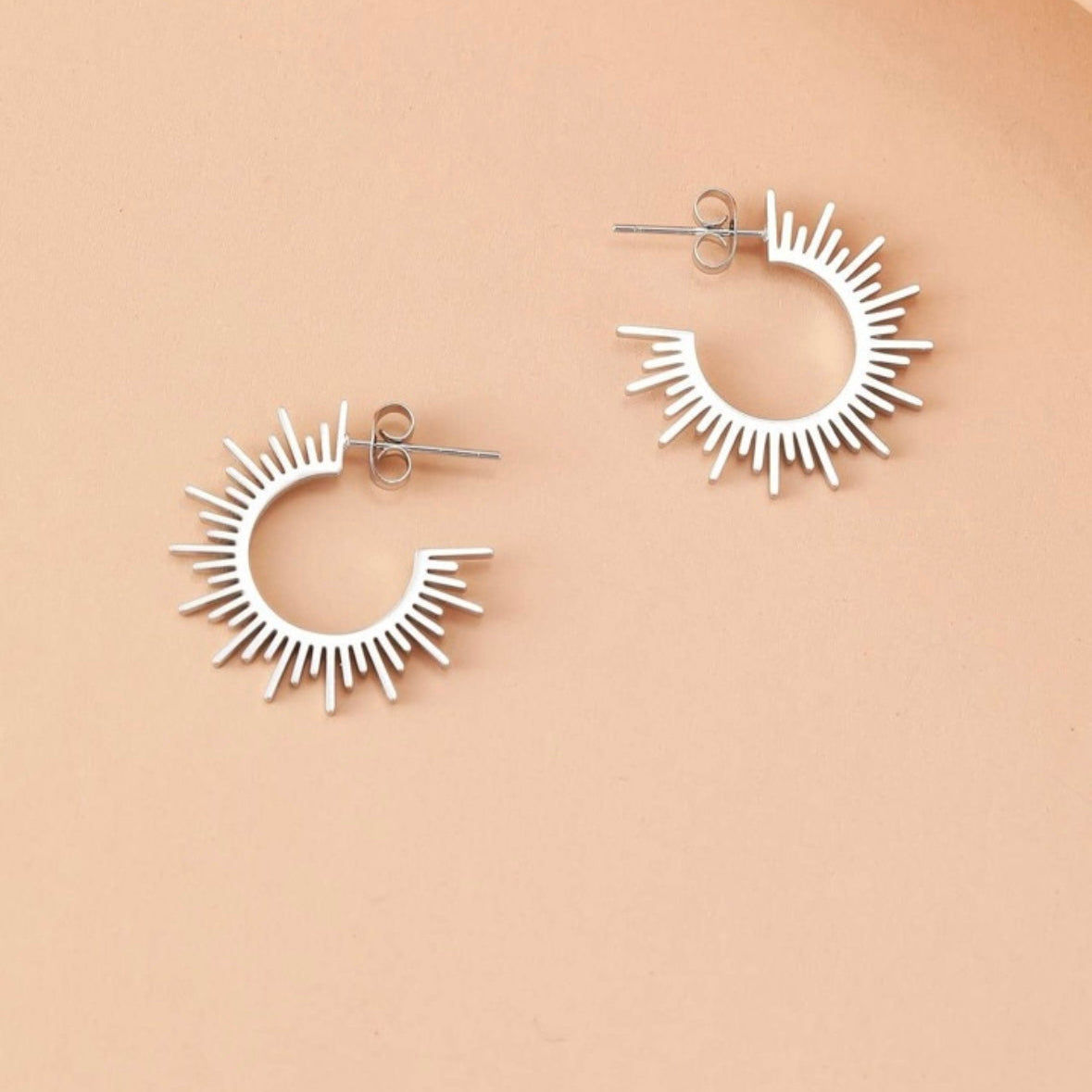 Sunburst Hoops Silver