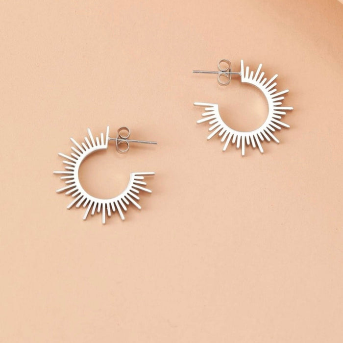 Sunburst Hoops Silver