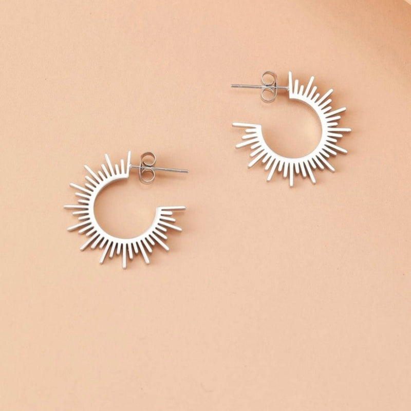 Sunburst Hoops Silver