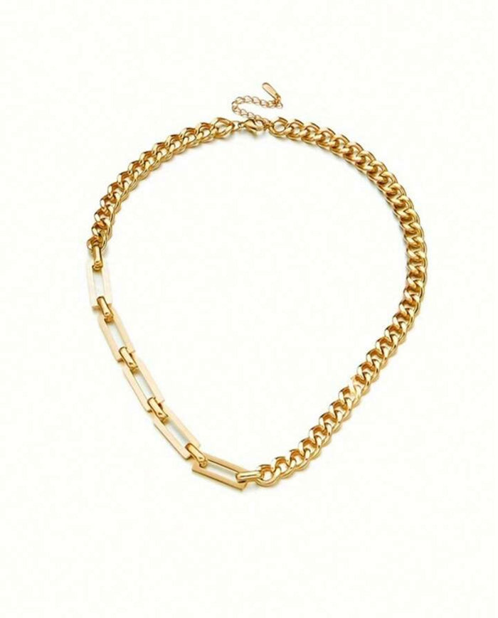 Golden Contrast Chain Necklace
