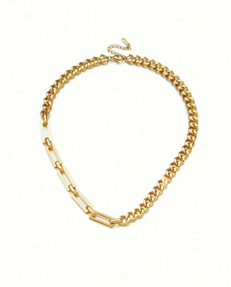 Golden Contrast Chain Necklace