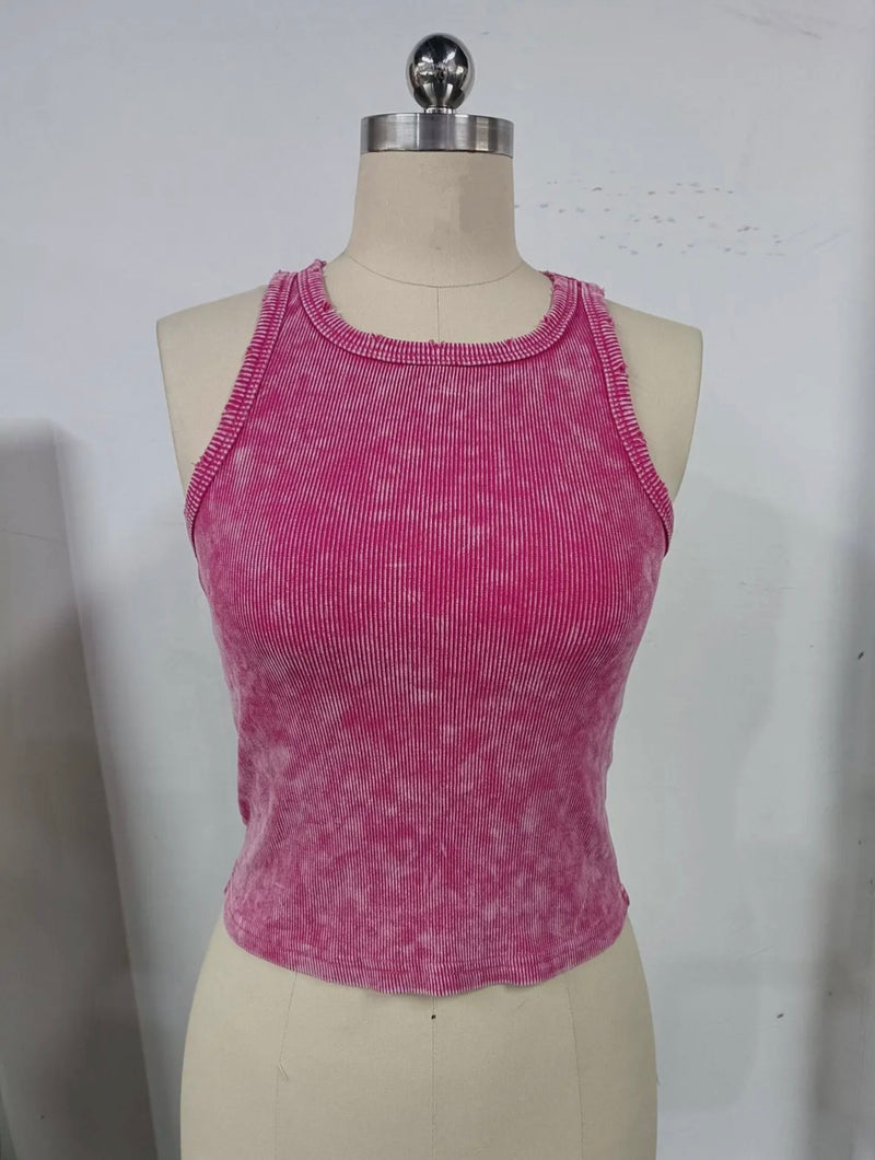 Pink Distressed Wash Tank