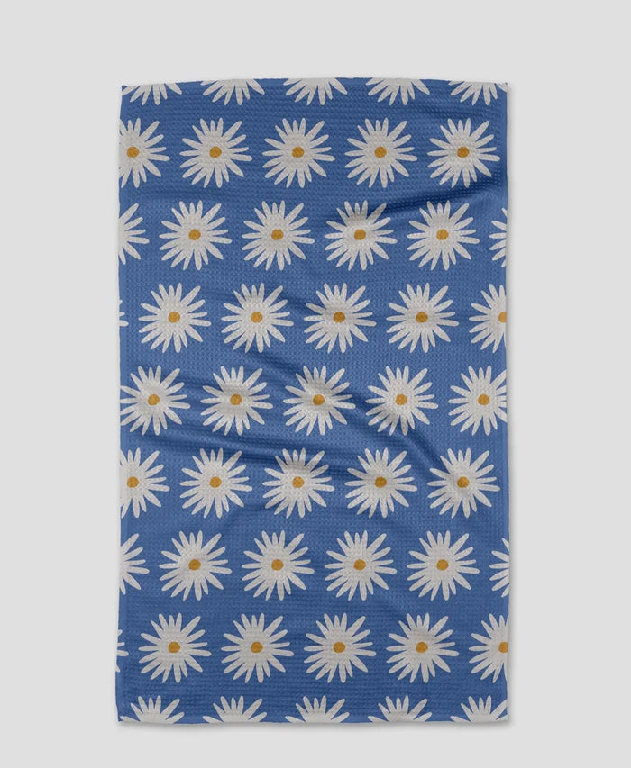 Blue Daisies Tea Towel