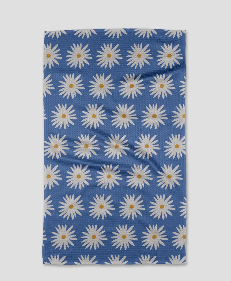 Blue Daisies Tea Towel