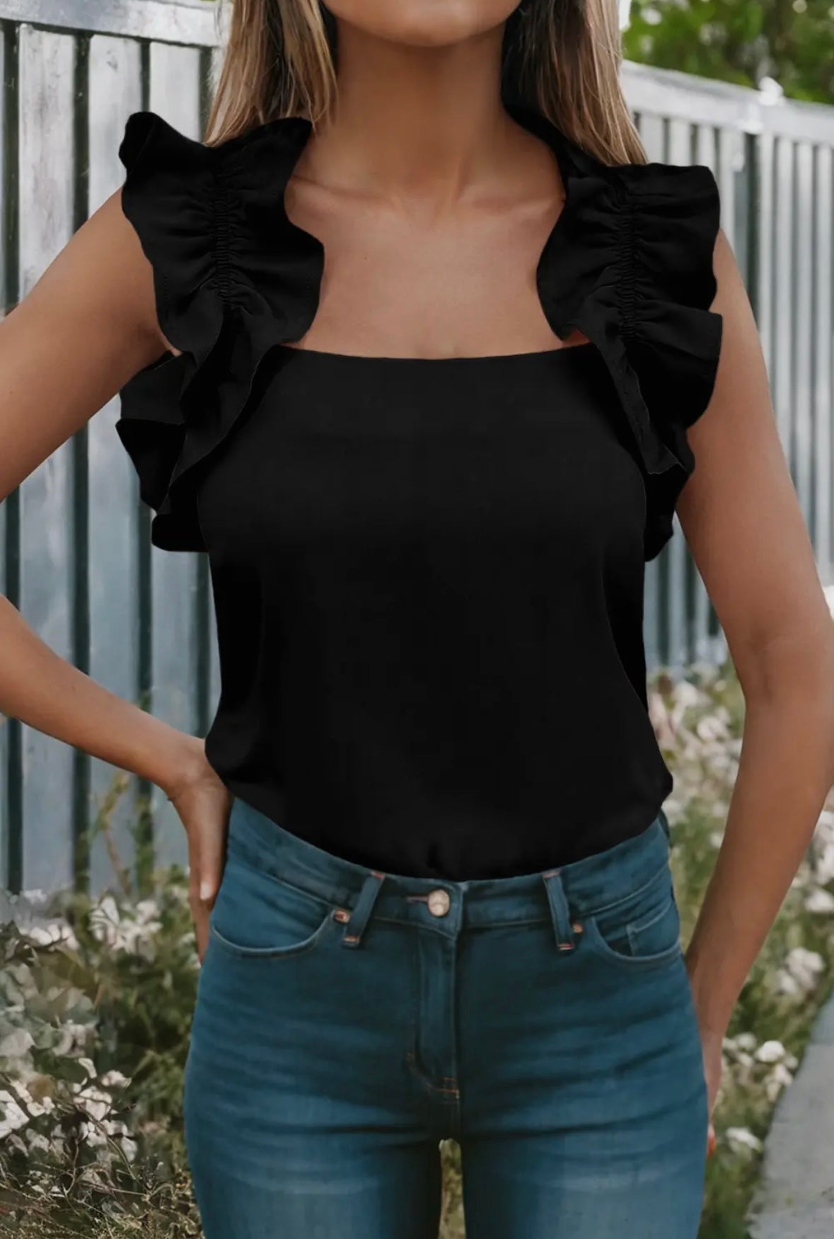 Black Olivia Blouse