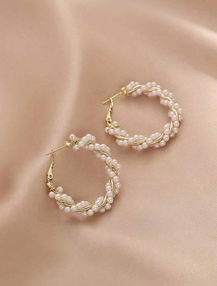 Pearl twist Hoops