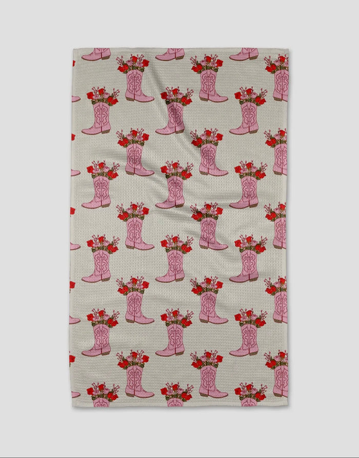 'Cowgirl boots' Geometry Towel