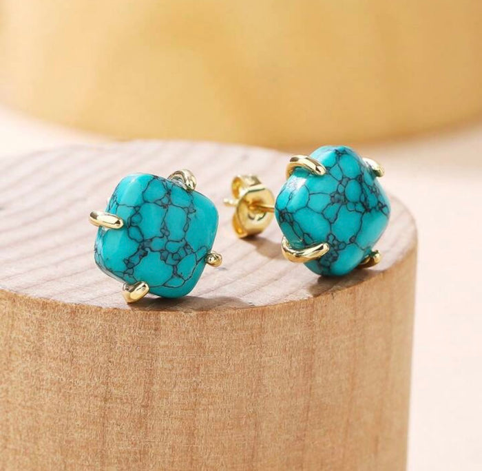 'Sky' turquoise studs