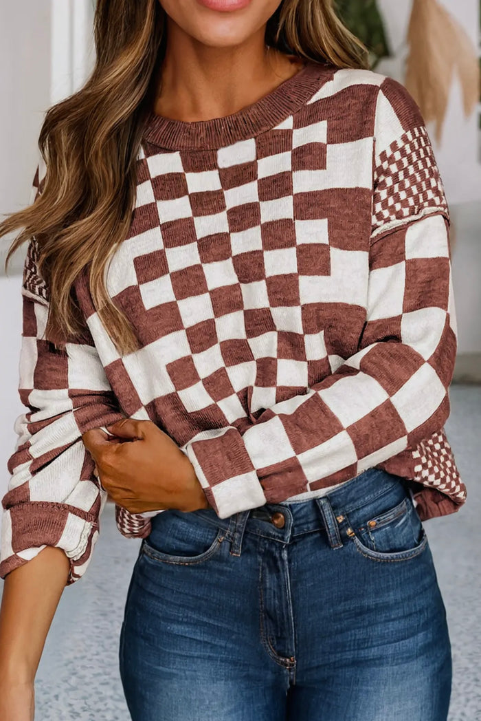 'Alex' Checkered Sweater