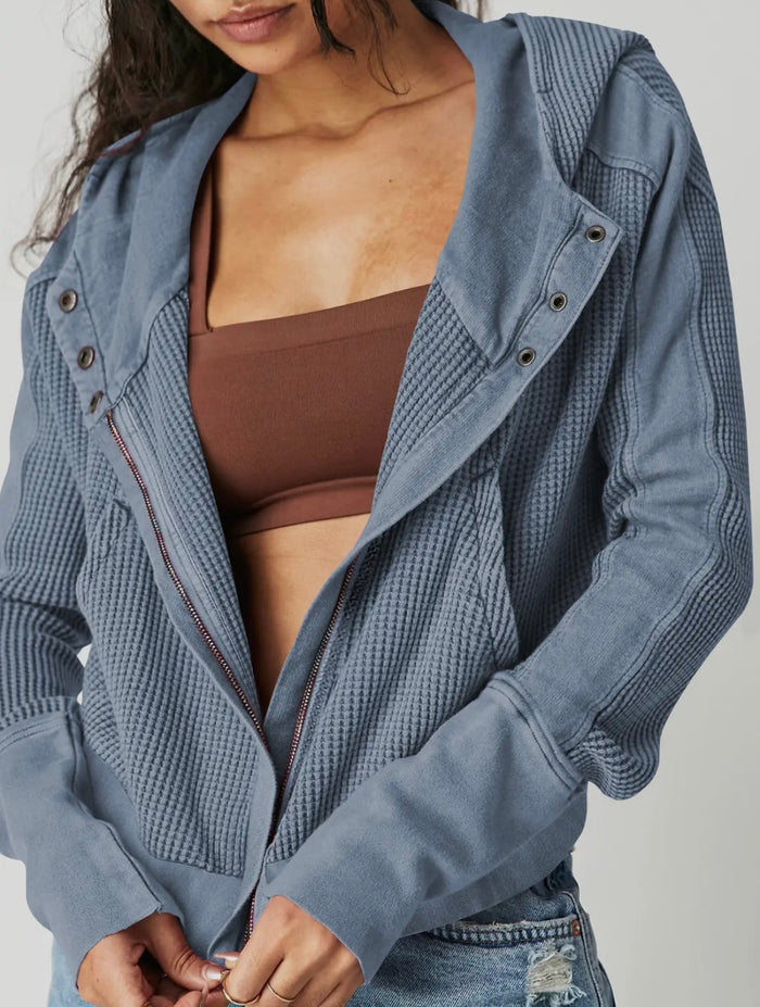 Preorder: Waffle Cropped Hoodie