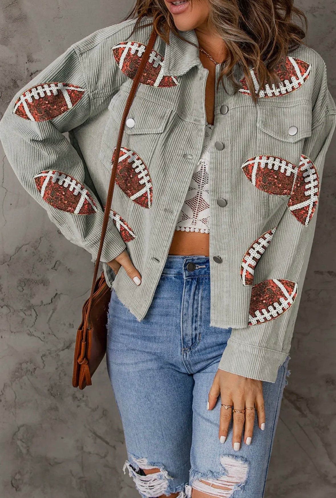 Sequined Football Jacket