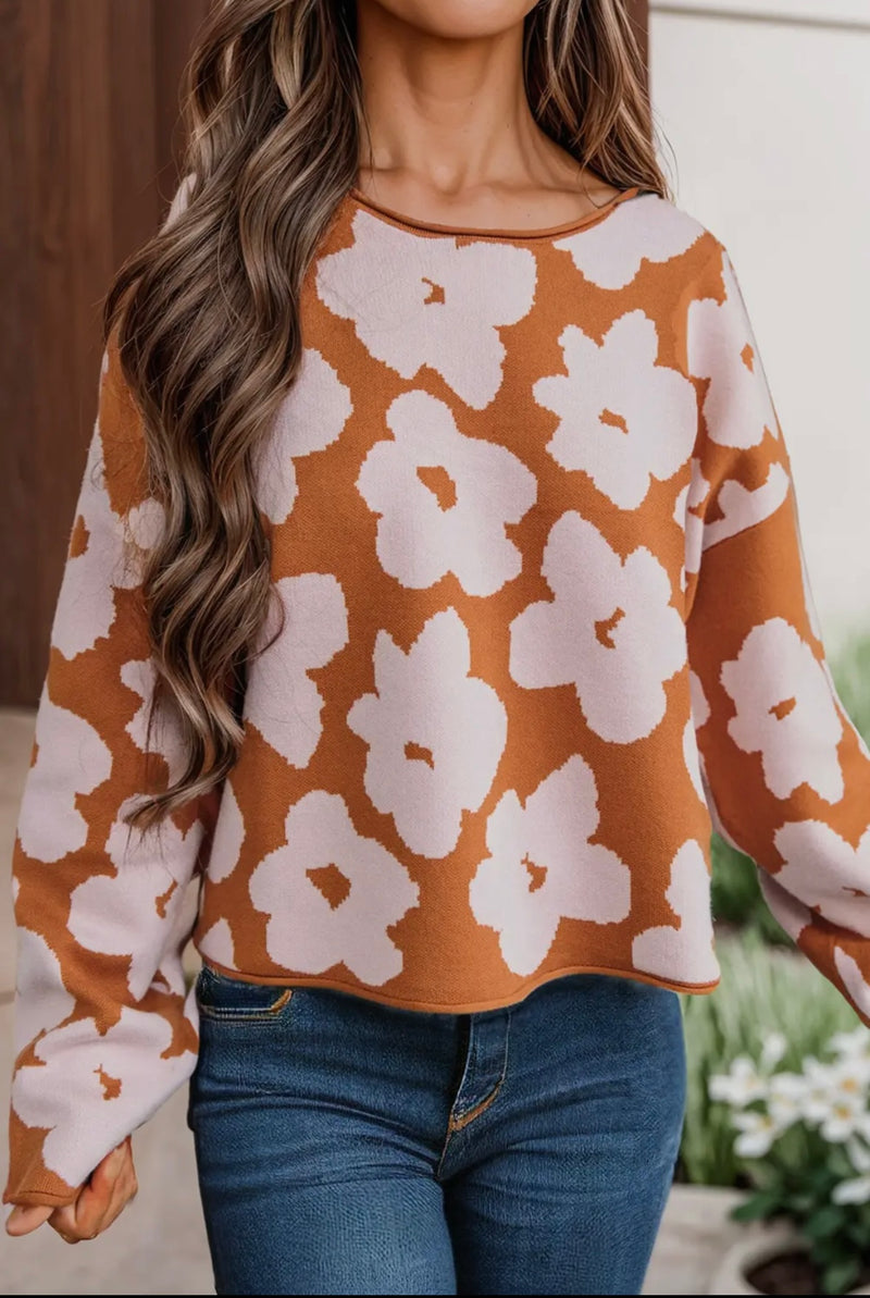 'Kaylee" flower sweater