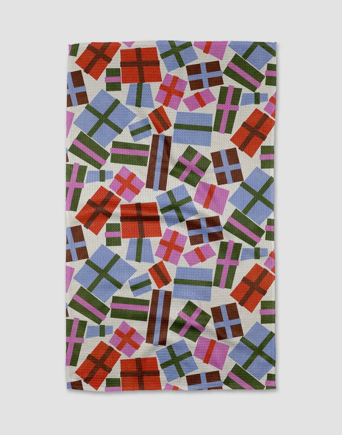 'Cheerful Presents' Geometry Tea Towel