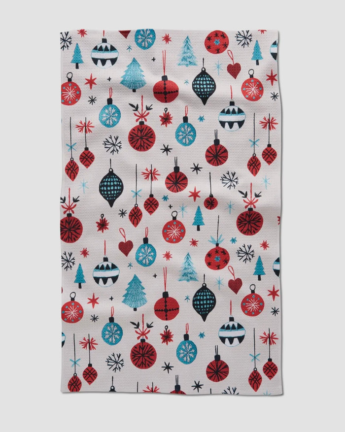 'Embroidered Ornaments' Geometry Tea Towel
