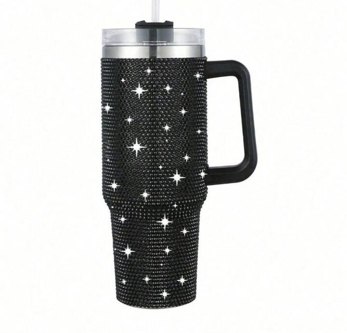 Black Sparkle Water Bottle