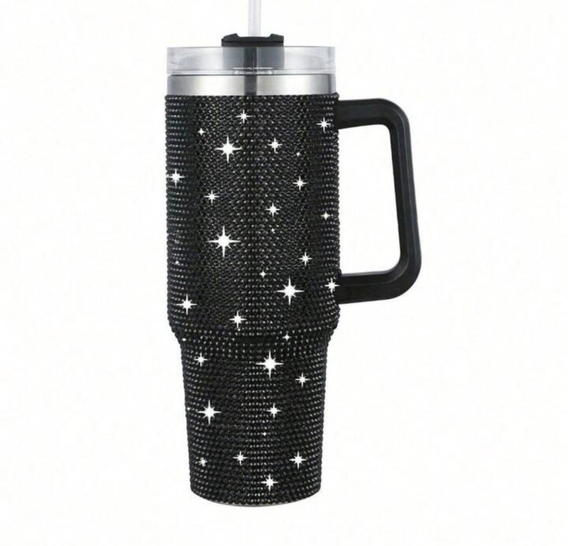 Black Sparkle Water Bottle