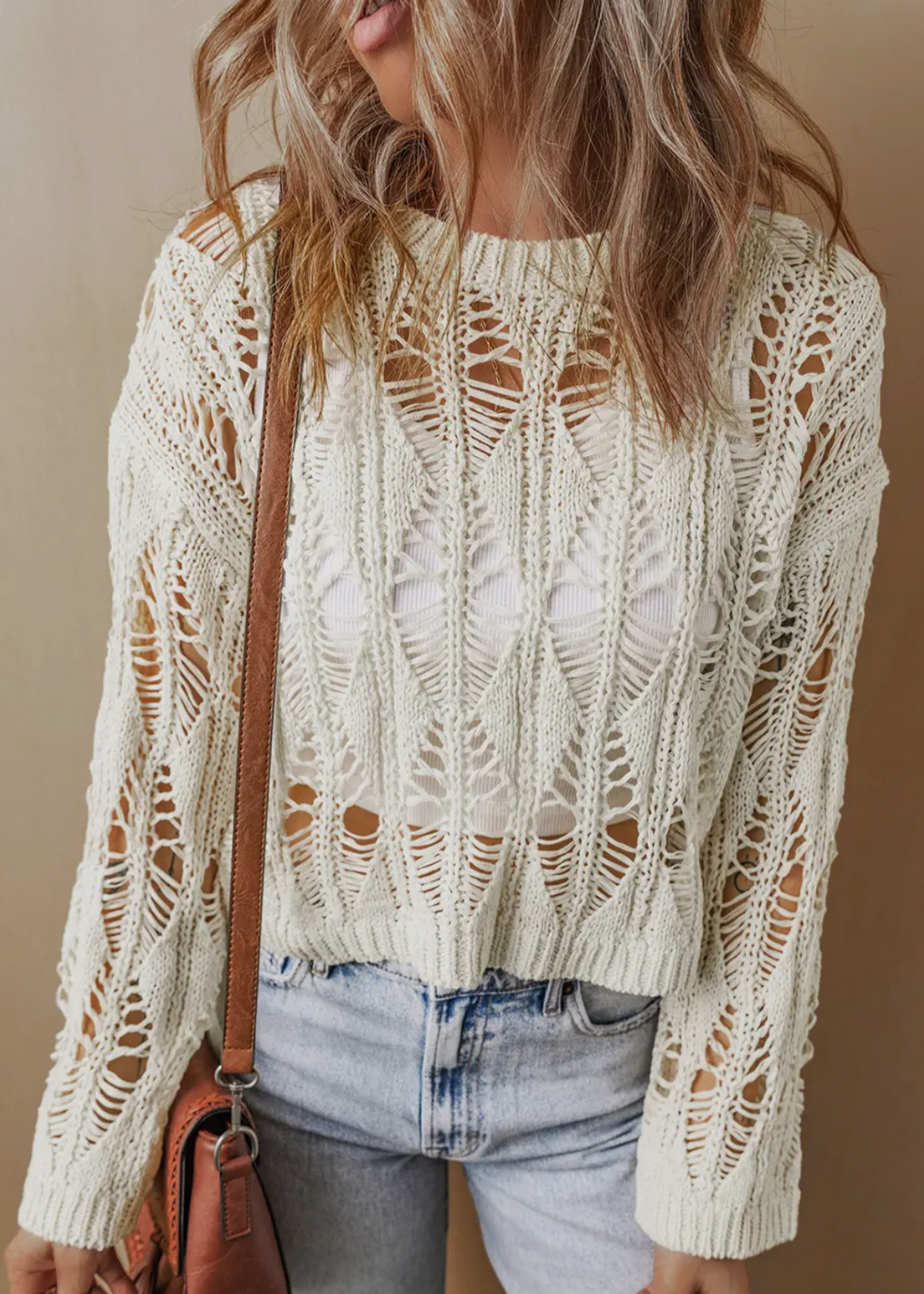 'Missy' Crochet Knit Sweater