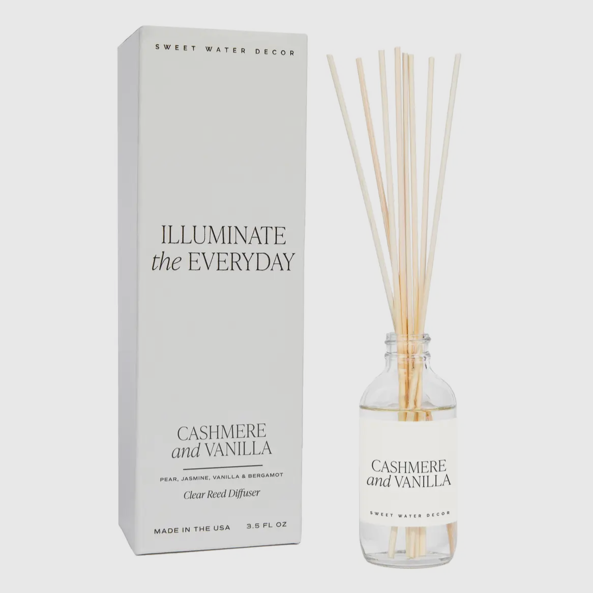 'Cashmere & Vanilla' Clear Reed Diffuser