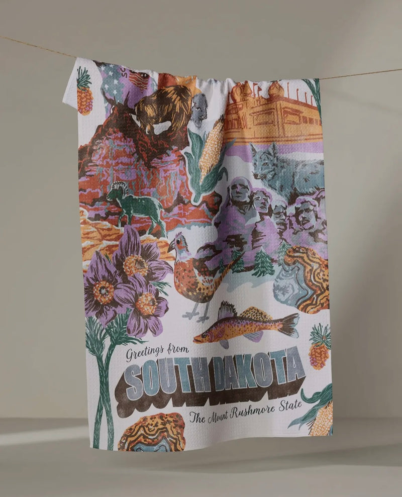 'Greetings from South Dakota' Geometry Towel